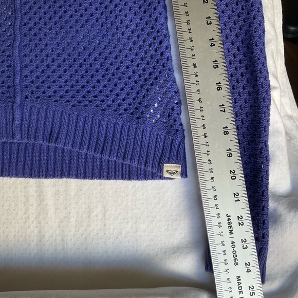 Rosy Women Long Sleeve Knit Sweater, size M, Blue, See Through - Picture 3 of 7